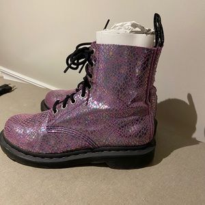 Womens metallic purple doc martens